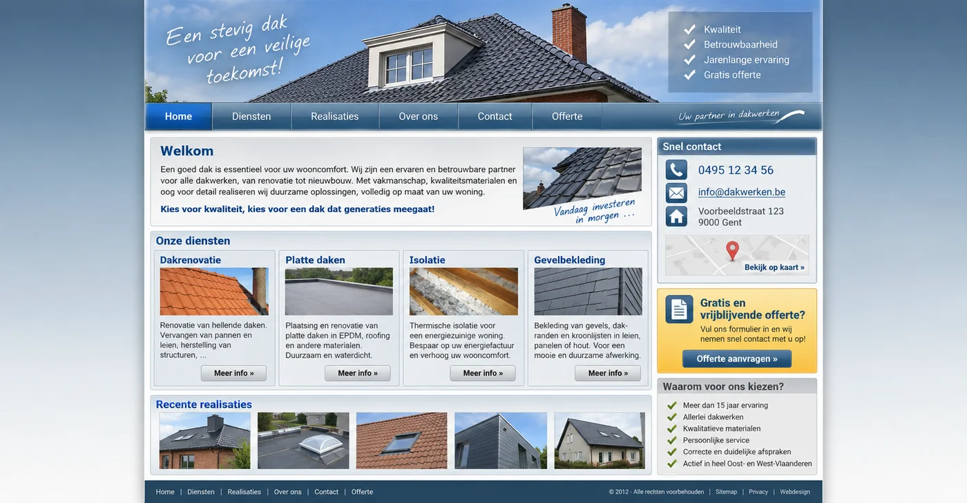 Conceptdesign dakwerken — het verouderde ontwerp