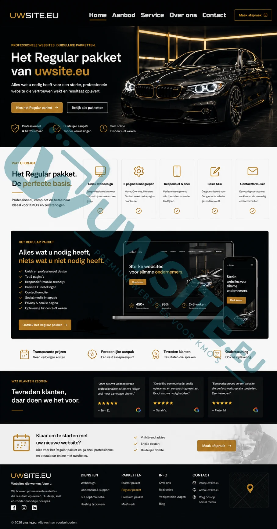 Conceptdesign autobedrijf — volledige pagina